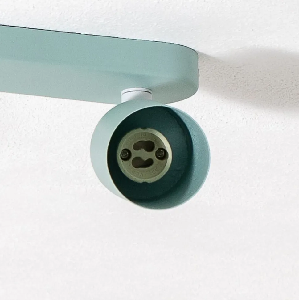 Plafondspot Livia, mintgroen, 35 cm, 2-lamps, metaal, GU10