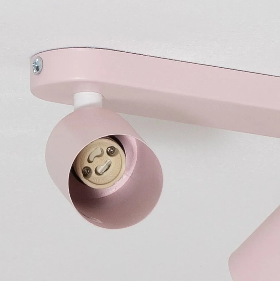 Plafondspot Livia, roze, 35 cm, 2-lamps, metaal, GU10