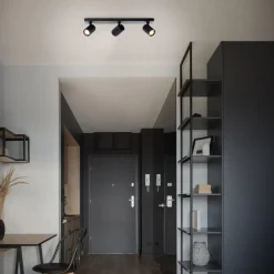 Plafondspot Marty, lengte 53 cm, zandzwart, 3-lamps.