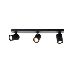 Plafondspot Marty, lengte 53 cm, zandzwart, 3-lamps.