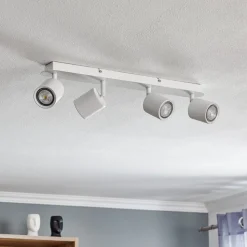 Plafondspot Modo van roestvrij staal, wit, 4-lamps