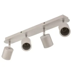 Plafondspot Modo van roestvrij staal, wit, 4-lamps