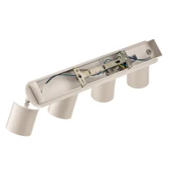 Plafondspot Modo van roestvrij staal, wit, 4-lamps