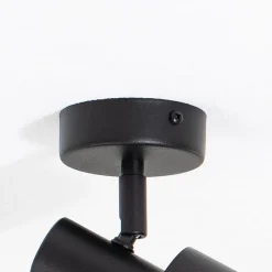 Plafondspot Mona, 1-lamp, zwart, beweegbaar, staal