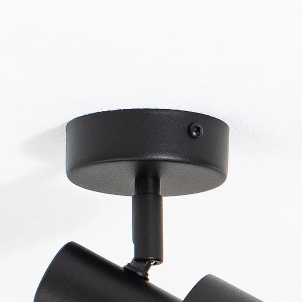 Plafondspot Mona, 1-lamp, zwart, beweegbaar, staal