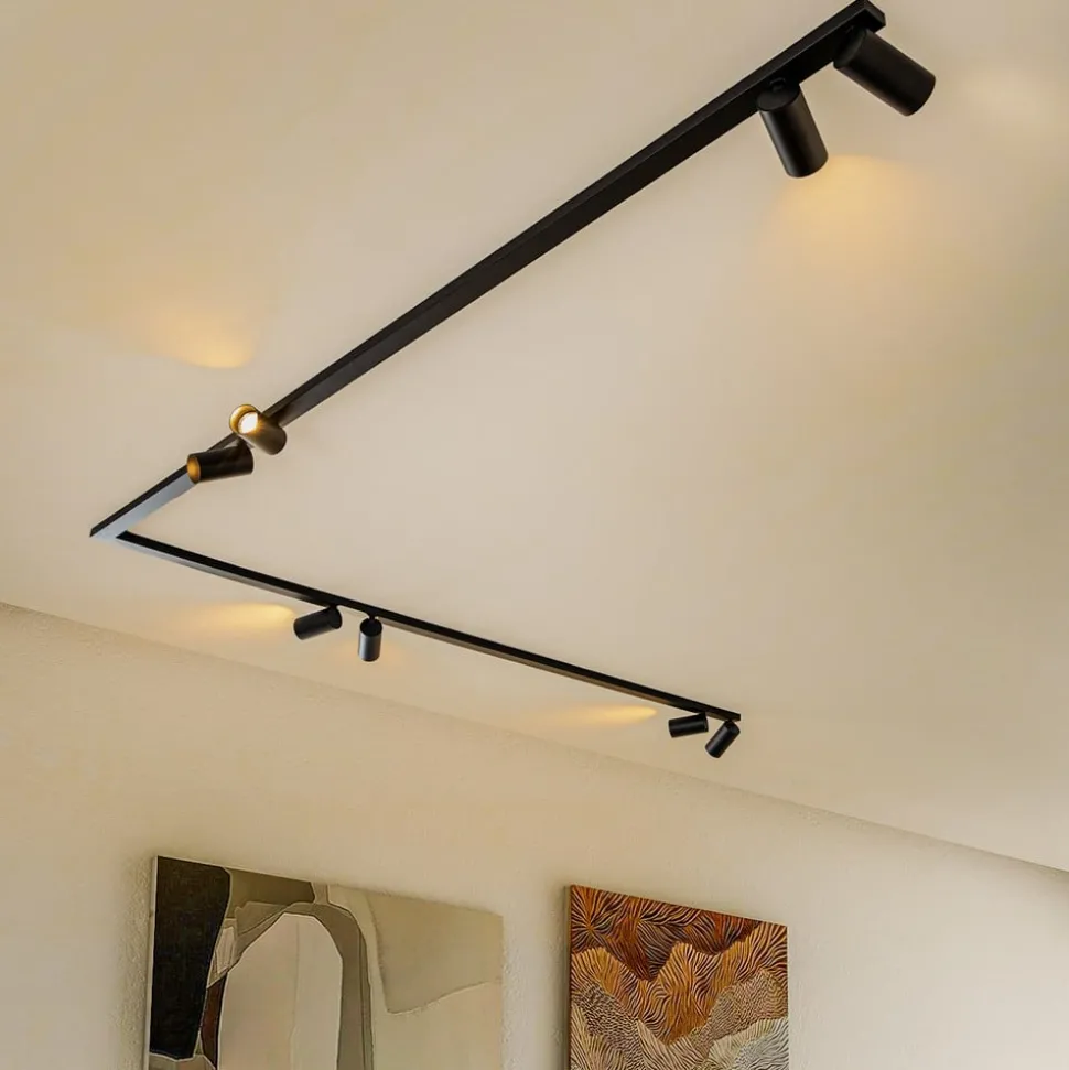 Plafondspot Mono Corner VIII zwart 2x200cm