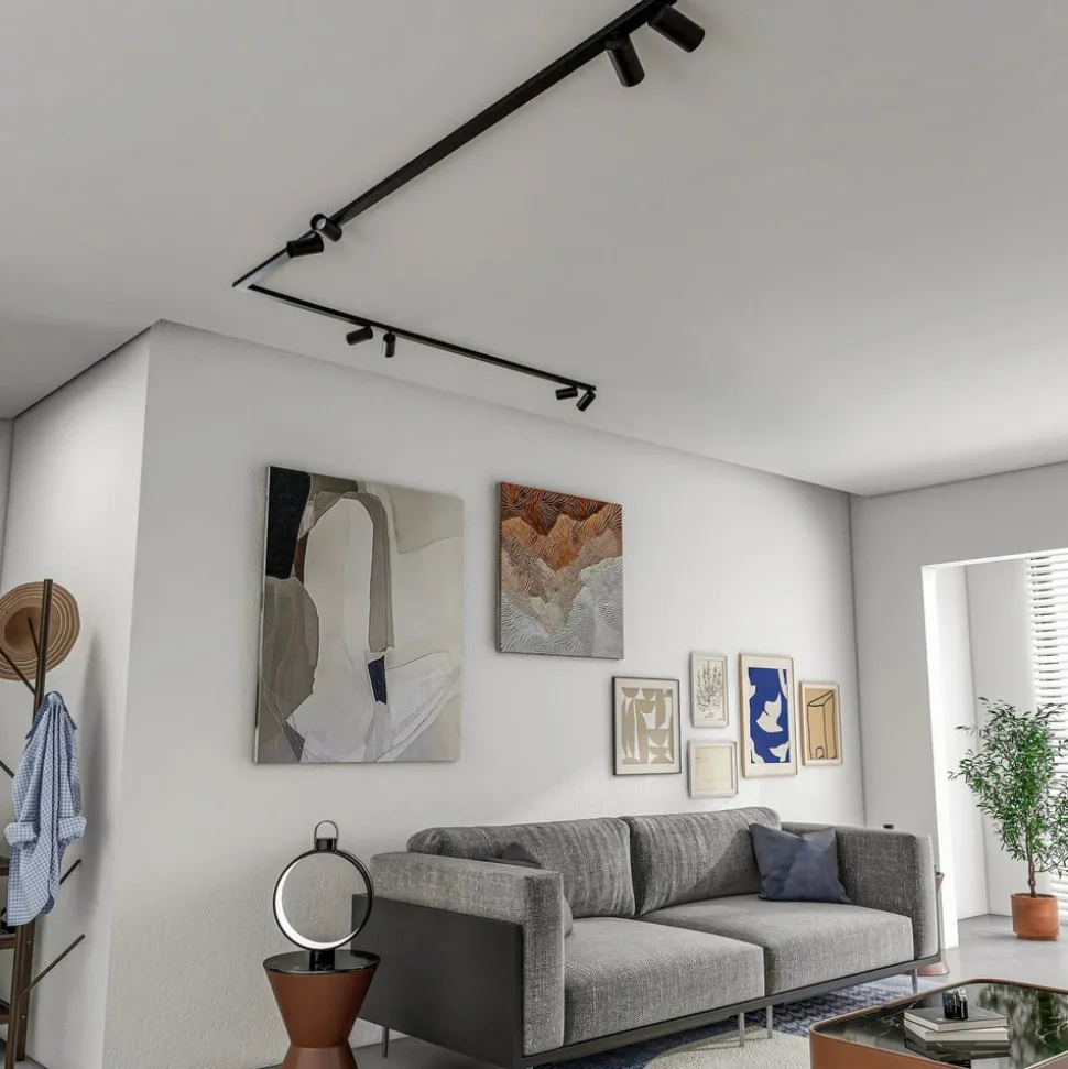 Plafondspot Mono Corner VIII zwart 2x200cm