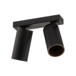 Plafondspot Mono II zwart/binnen goud 2-lamps