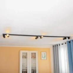 Plafondspot Mono VI in zwart, 6-lamps