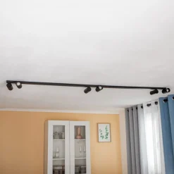 Plafondspot Mono VI in zwart, 6-lamps