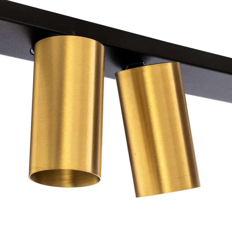 Plafondspot Mono VI zwart/messing 6-lamps