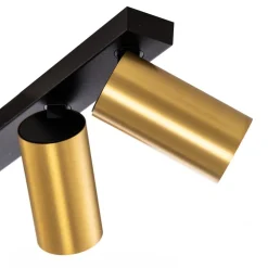 Plafondspot Mono VI zwart/messing 6-lamps