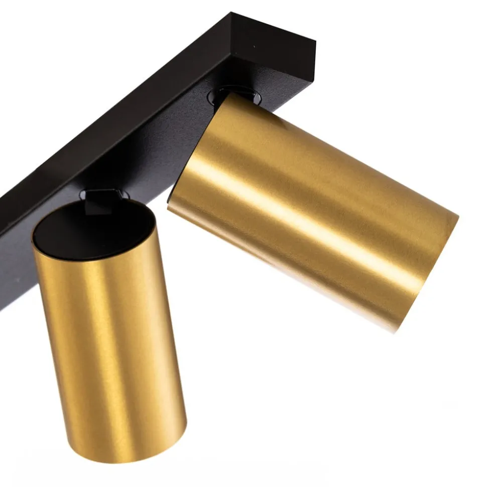 Plafondspot Mono VI zwart/messing 6-lamps