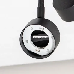 Plafondspot Nemo, 21 cm, 2-lamps, zwart, beweegbaar, GX53