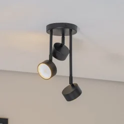 Plafondspot Nemo, 34 cm, 3-lamps, zwart, beweegbaar, GX53