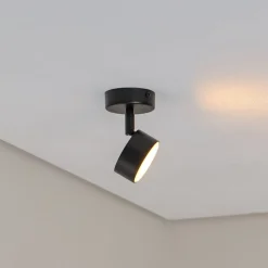 Plafondspot Nemo, 15 cm, zwart, beweegbaar, GX53