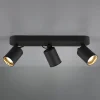 Plafondspot Pago, 3-lamps, zwart
