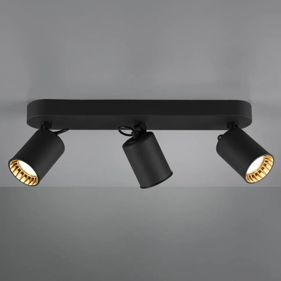 Plafondspot Pago, 3-lamps, zwart