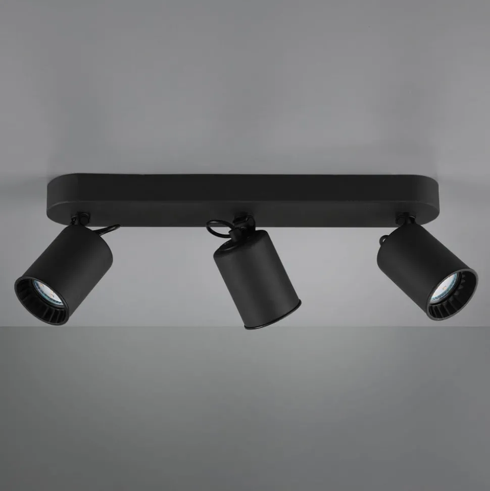 Plafondspot Pago, 3-lamps, zwart