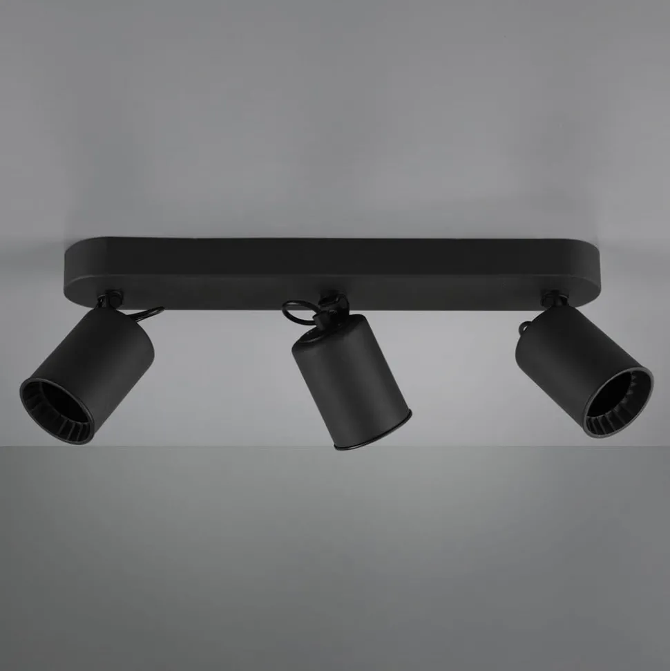 Plafondspot Pago, 3-lamps, zwart