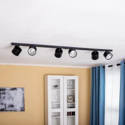 Plafondspot 1047PL_K, 6-lamps, zwart