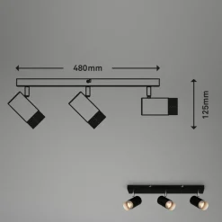 Plafondspot Plek GU10 zwart/zilver 3-lamps