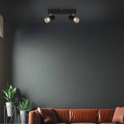 Plafondspot Plek GU10 zwart/zilver 2-lamps