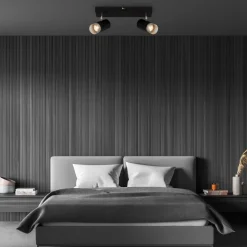 Plafondspot Plek GU10 zwart/zilver 2-lamps