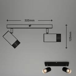 Plafondspot Plek GU10 zwart/zilver 2-lamps