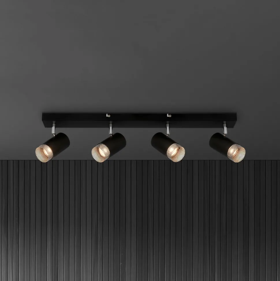 Plafondspot Plek GU10 zwart/zilver 4-lamps