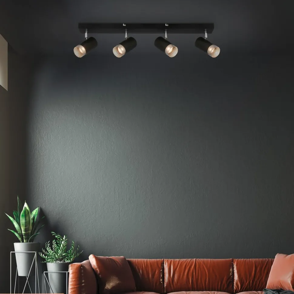 Plafondspot Plek GU10 zwart/zilver 4-lamps