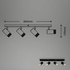 Plafondspot Plek GU10 zwart/zilver 4-lamps