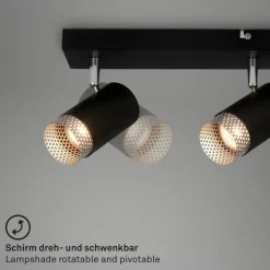 Plafondspot Plek GU10 zwart/zilver 4-lamps