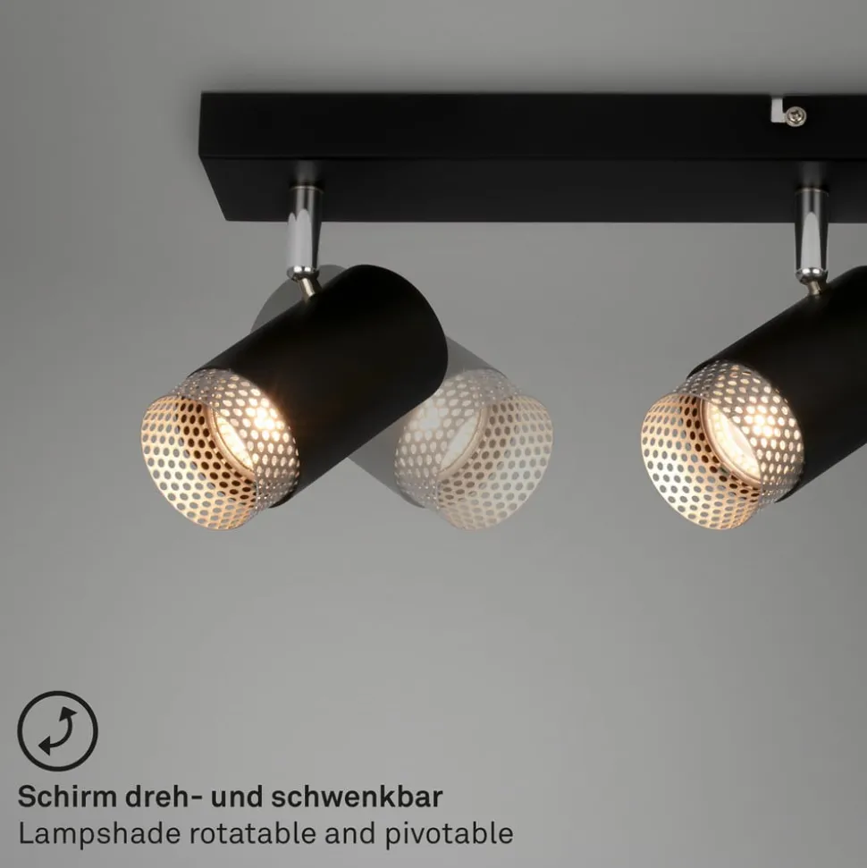 Plafondspot Plek GU10 zwart/zilver 4-lamps