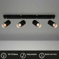 Plafondspot Plek GU10 zwart/zilver 4-lamps