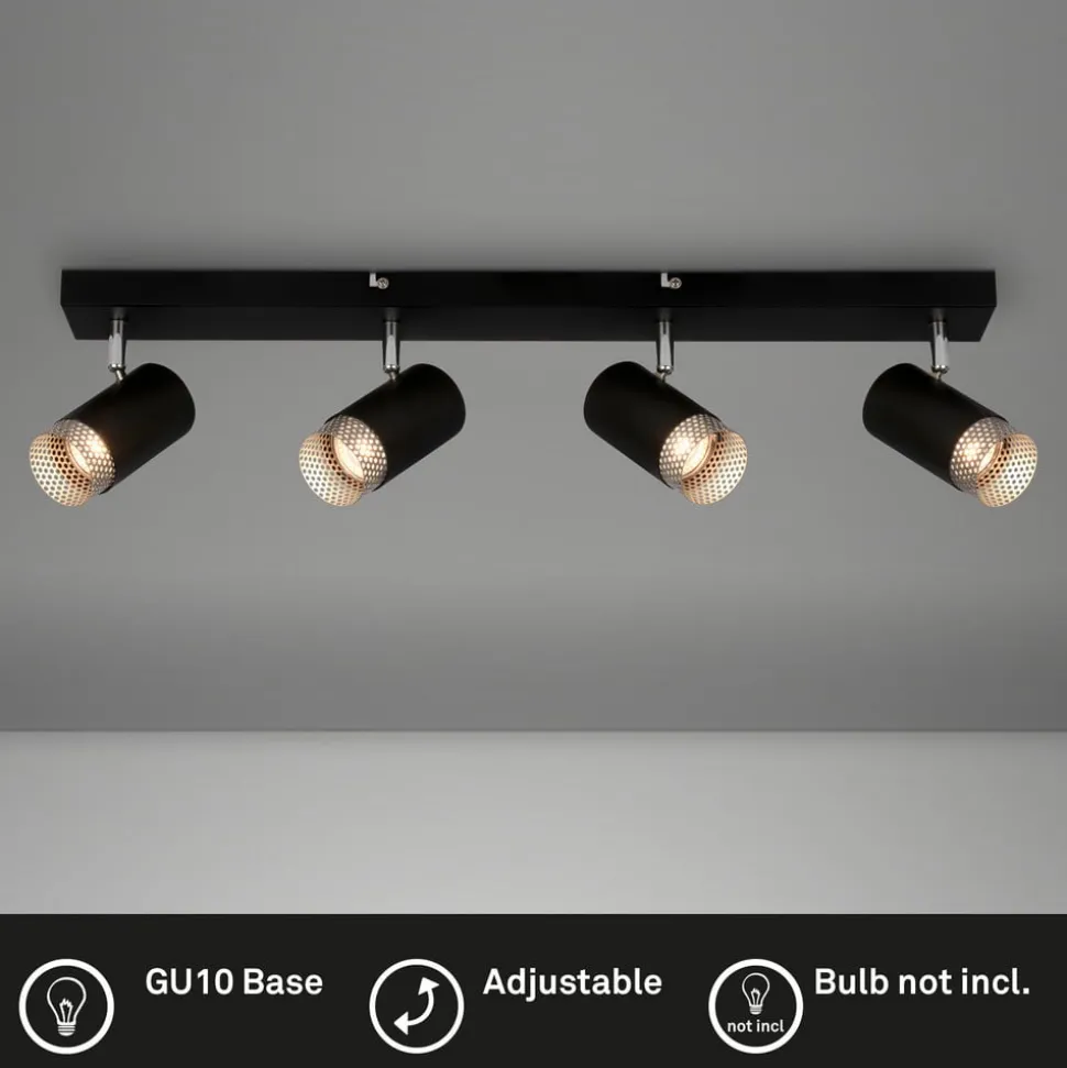 Plafondspot Plek GU10 zwart/zilver 4-lamps