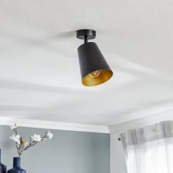 Plafondspot Prism, 1-lamp, zwart/goud