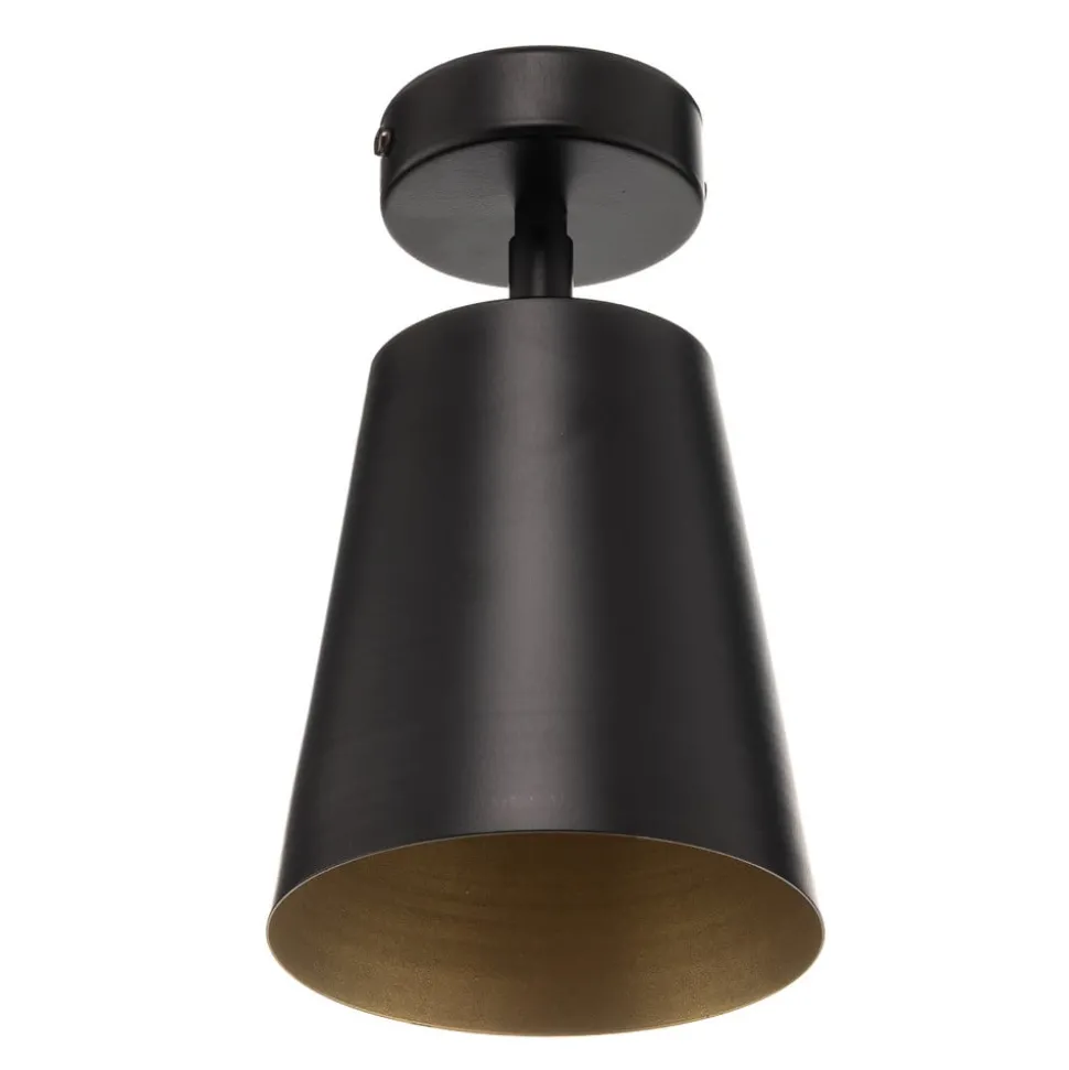 Plafondspot Prism, 1-lamp, zwart/goud