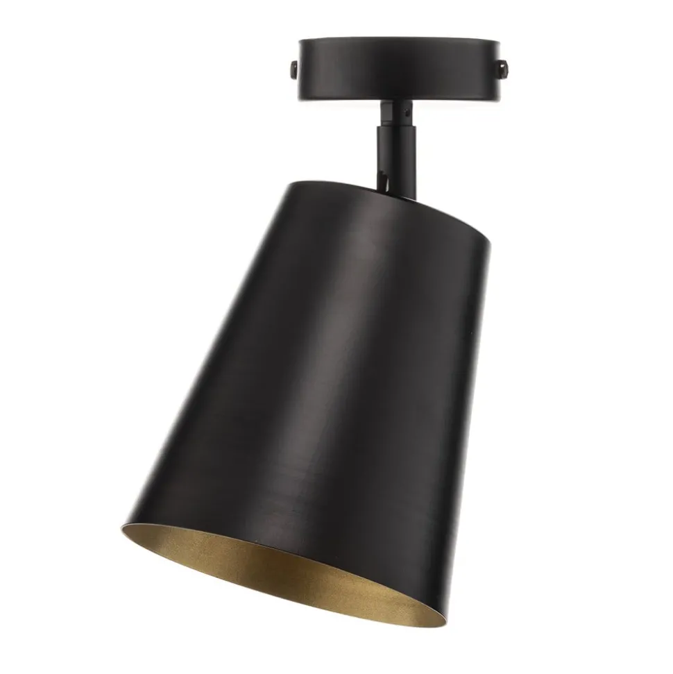 Plafondspot Prism, 1-lamp, zwart/goud