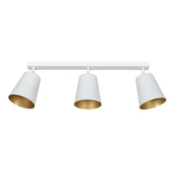 Plafondspot Prism van staal, 3-lamps, wit/goud