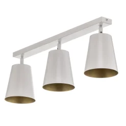 Plafondspot Prism van staal, 3-lamps, wit/goud