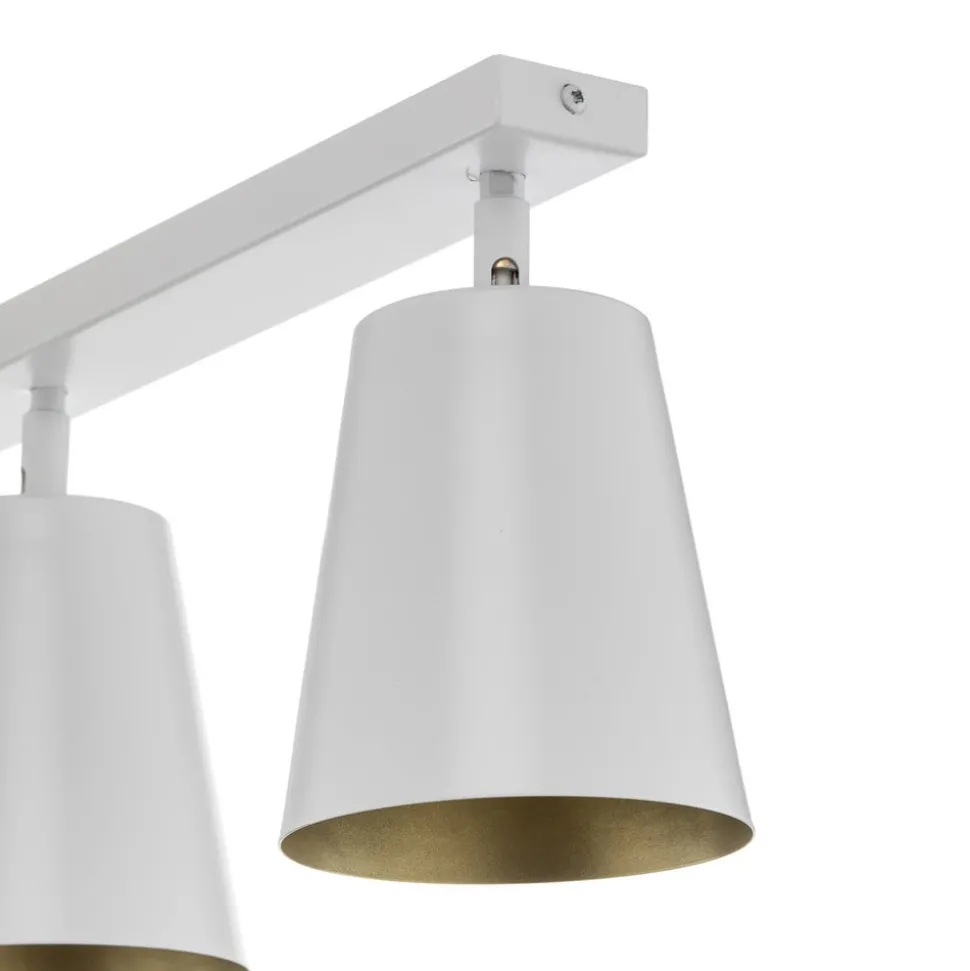 Plafondspot Prism van staal, 3-lamps, wit/goud