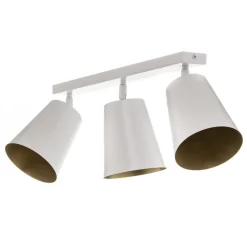 Plafondspot Prism van staal, 3-lamps, wit/goud