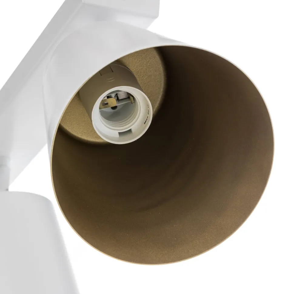 Plafondspot Prism van staal, 3-lamps, wit/goud