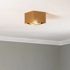 Plafondspot Riesta, goud, 1-lamp