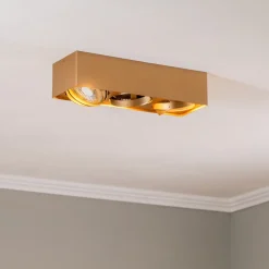 Plafondspot Riesta, goud, 3-lamps