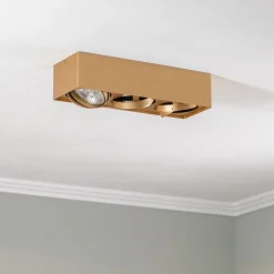 Plafondspot Riesta, goud, 3-lamps