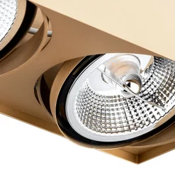 Plafondspot Riesta, goud, 3-lamps