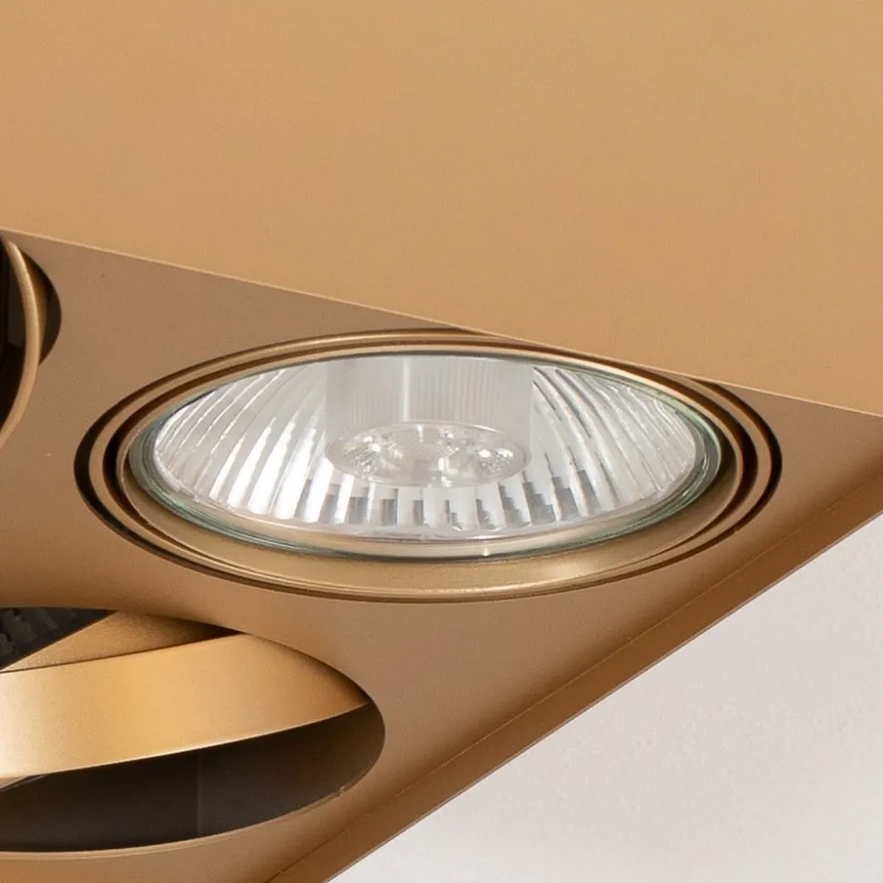 Plafondspot Riesta, goud, 4-lamps