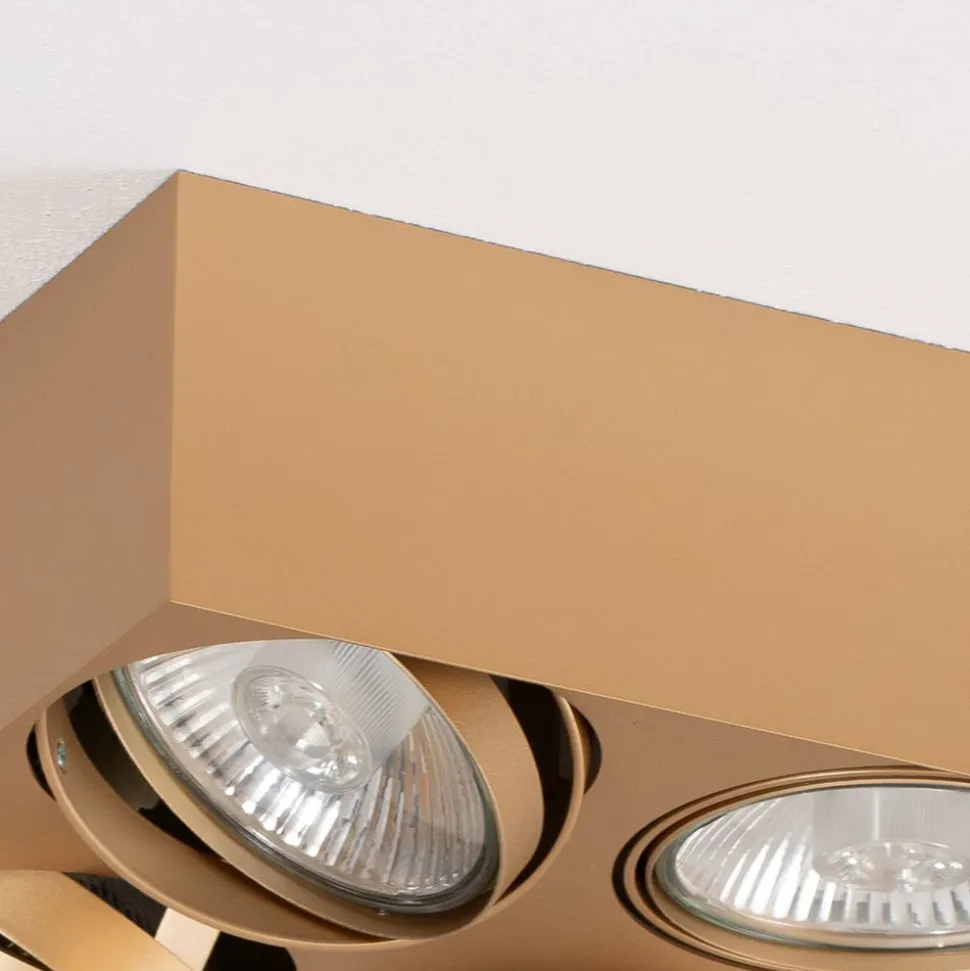 Plafondspot Riesta, goud, 4-lamps